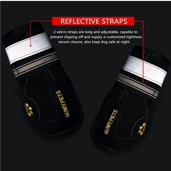 QUMY Waterproof Dog Shoes for Large Dogs Size 8 Anti-Slip Boots - Picture 5 of 11